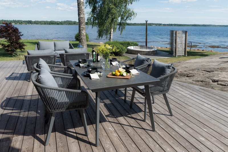 Hillerstorp Hunneslätt Utebord 90X150 Cm - Svart|Grå - Utemöbler - Trädgårdsbord & Utebord - Matbord ute