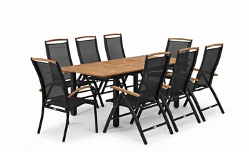 Hillerstorp  Nydala Utebord 150-200 - Svart/Teak - Utemöbler - Trädgårdsbord & Utebord - Matbord ute