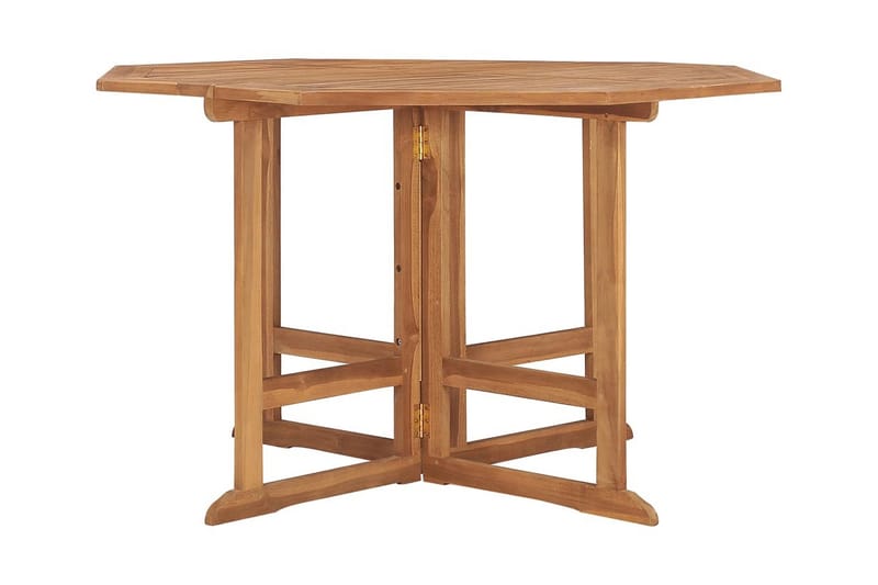 Hopfällbart matbord för trädgården 110x110x75 cm massiv teak - Brun - Matbord ute