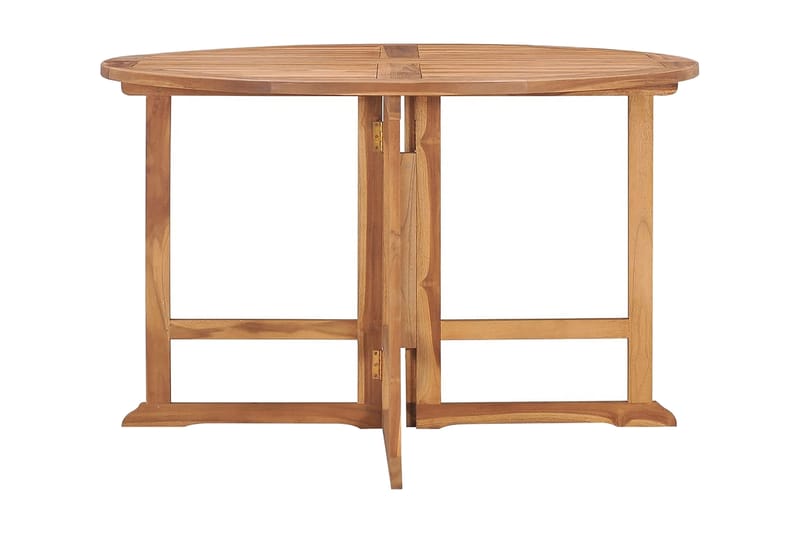 Hopfällbart matbord för trädgården 110x75 cm massiv teak - Brun - Matbord ute