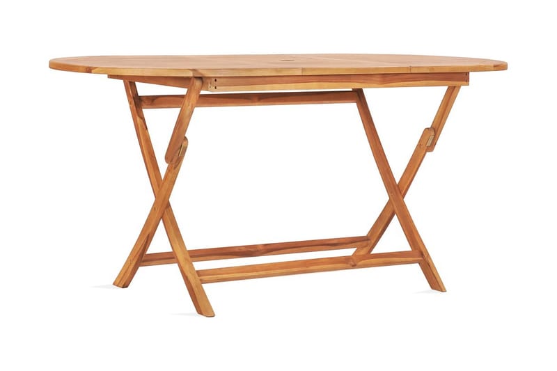 Hopfällbart Trädgårdsbord 160x80x75 cm massivt teakträ - Brun - Utemöbler - Trädgårdsbord & Utebord - Matbord ute