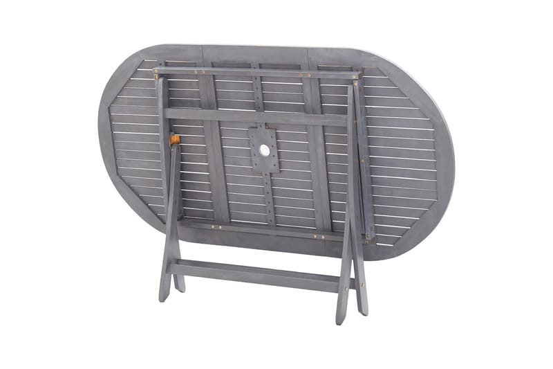 Hopfällbart Trädgårdsbord 160x85x75 cm massivt akaciaträ - Grå - Utemöbler - Trädgårdsbord & Utebord - Matbord ute