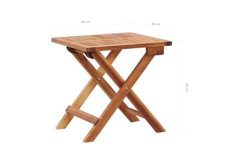 Hopfällbart Trädgårdsbord 40x40x40 cm massivt akaciaträ - Brun - Utemöbler - Trädgårdsbord & Utebord - Matbord ute