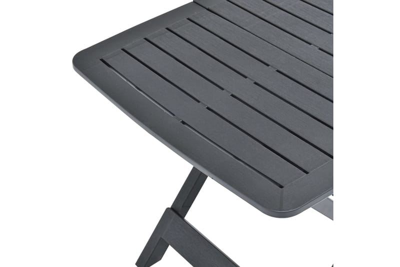 Hopfällbart Trädgårdsbord antracit 79x72x70 cm plast - Grå - Utemöbler - Trädgårdsbord & Utebord - Matbord ute