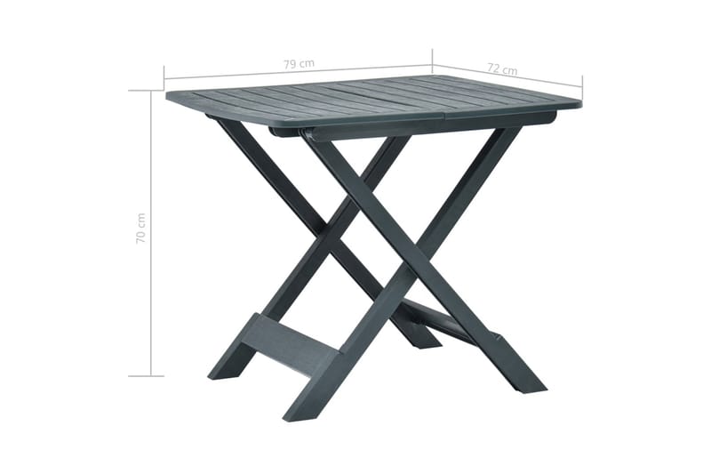 Hopfällbart Trädgårdsbord grön 79x72x70 cm plast - Grön - Utemöbler - Trädgårdsbord & Utebord - Matbord ute