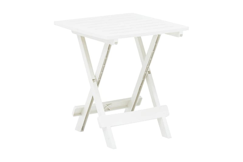 Hopfällbart trädgårdsbord vit 45x43x50 cm plast - Vit - Matbord ute