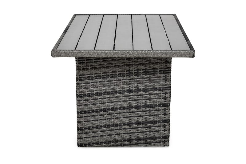 James Utebord 85x145 cm – Matbord utomhus i konstrotting med bordsskiva i Aintwood - Grå - Utemöbler - Trädgårdsbord & Utebord - Matbord ute