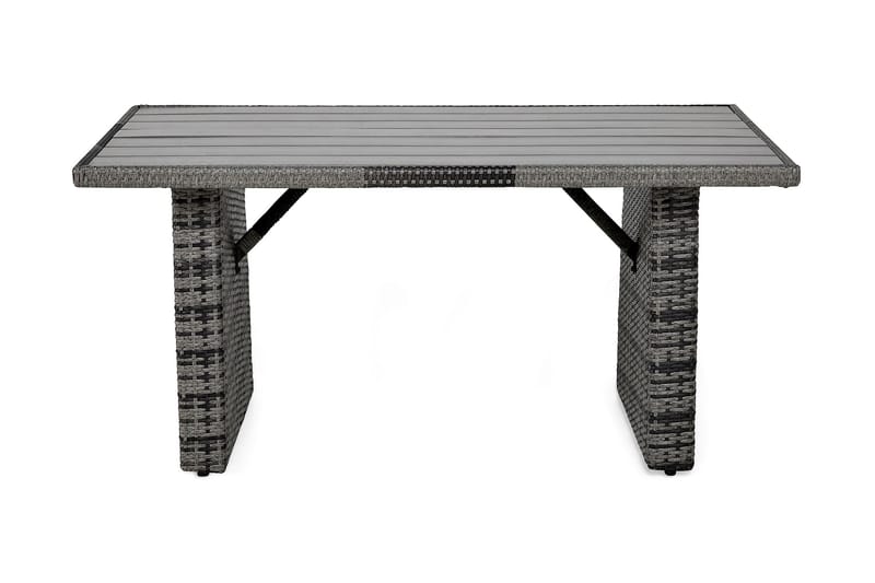 James Utebord 85x145 cm – Matbord utomhus i konstrotting med bordsskiva i Aintwood - Grå - Utemöbler - Trädgårdsbord & Utebord - Matbord ute