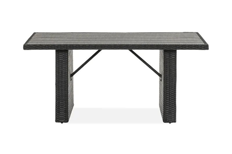 James Utebord 85x145 cm – Matbord utomhus i konstrotting med bordsskiva i Aintwood - Svart - Utemöbler - Trädgårdsbord & Utebord - Matbord ute