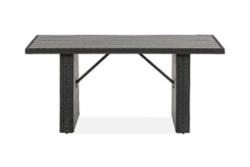 James Utebord 85x145 cm – Matbord utomhus i konstrotting med bordsskiva i Aintwood - Svart - Utemöbler - Trädgårdsbord & Utebord - Matbord ute