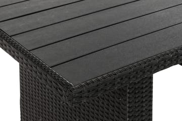James Utebord 85x145 cm – Matbord utomhus i konstrotting med bordsskiva i Aintwood - Svart - Utemöbler - Trädgårdsbord & Utebord - Matbord ute