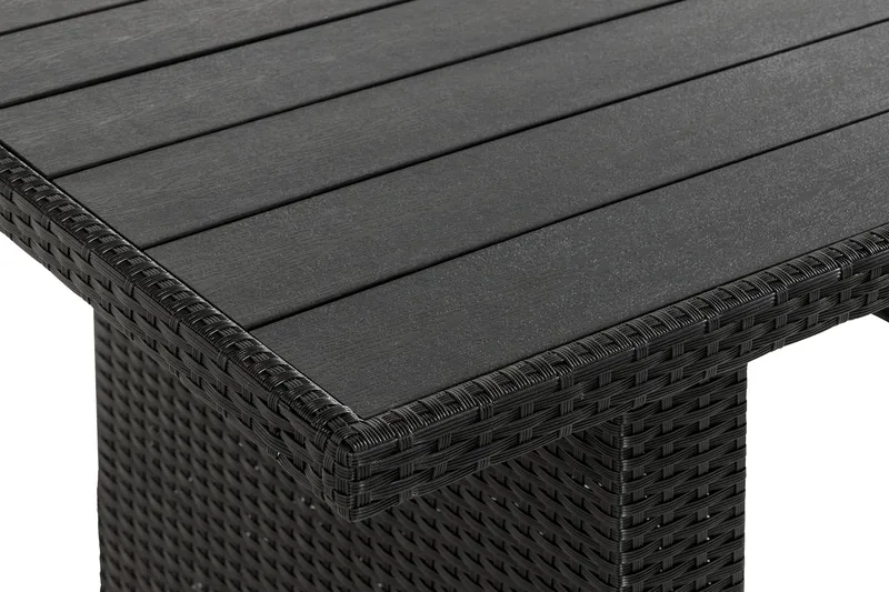 James Utebord 85x145 cm – Matbord utomhus i konstrotting med bordsskiva i Aintwood - Svart - Utemöbler - Trädgårdsbord & Utebord - Matbord ute