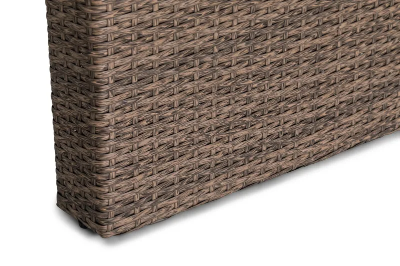 James Utebord 85x145 cm – Matbord utomhus i konstrotting med bordsskiva i Glas - Sand Brun - Utemöbler - Trädgårdsbord & Utebord - Matbord ute