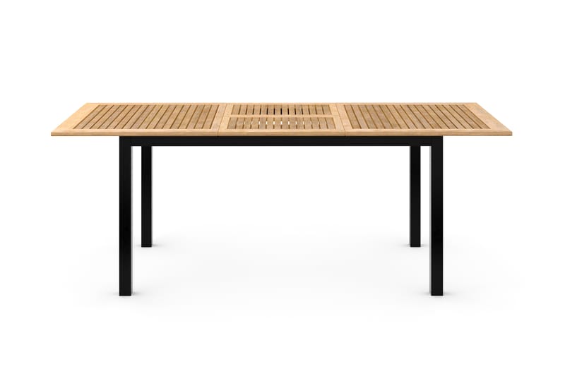 LAS VEGAS Förlängningsbart Matbord Utomhus 152-210x90 Svart/Teak - Utemöbler - Trädgårdsbord & Utebord - Matbord ute
