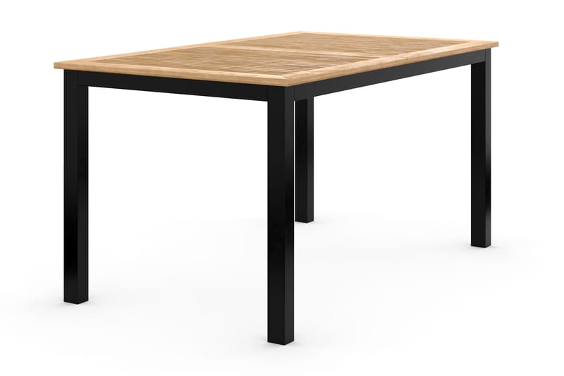 LAS VEGAS Förlängningsbart Matbord Utomhus 152-210x90 Svart/Teak - Utemöbler - Trädgårdsbord & Utebord - Matbord ute