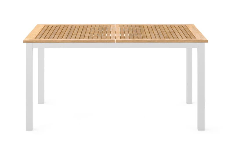 LAS VEGAS Förlängningsbart Matbord Utomhus 152-210x90 Vit/Teak - Utemöbler - Trädgårdsbord & Utebord - Matbord ute