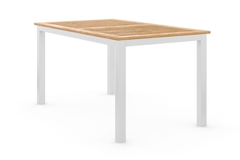 LAS VEGAS Förlängningsbart Matbord Utomhus 152-210x90 Vit/Teak - Utemöbler - Trädgårdsbord & Utebord - Matbord ute