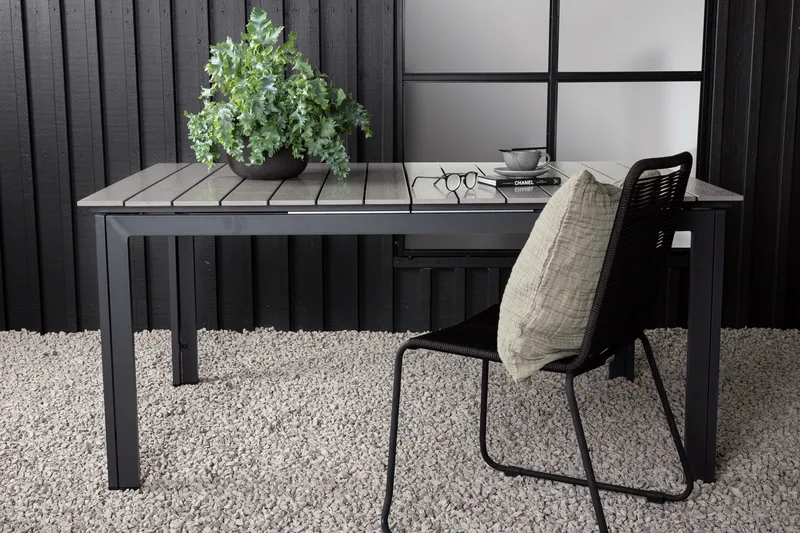 Levels Förlängningsbart Matbord Utomhus 160-240 cm Grå/Svart - Venture Home - Utemöbler - Trädgårdsbord & Utebord - Matbord ute