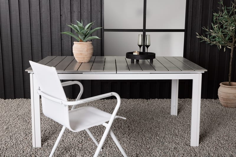 Levels Förlängningsbart Matbord Utomhus 160-240 cm - Vit/Grå - Utemöbler - Trädgårdsbord & Utebord - Matbord ute