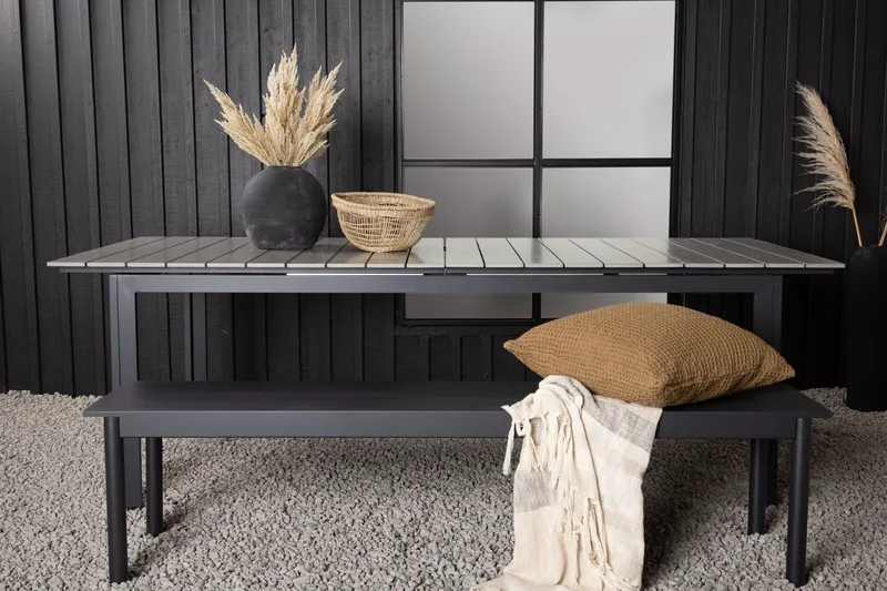 Levels Förlängningsbart Matbord Utomhus 224-324 cm - Grå/Svart - Utemöbler - Trädgårdsbord & Utebord - Matbord ute