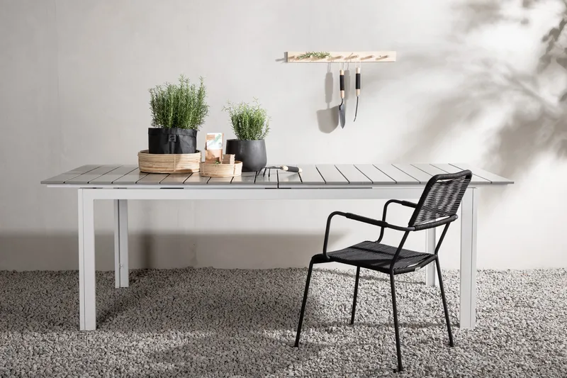 Levels Förlängningsbart Matbord Utomhus 224-324 cm - Grå/Vit - Utemöbler - Trädgårdsbord & Utebord - Matbord ute