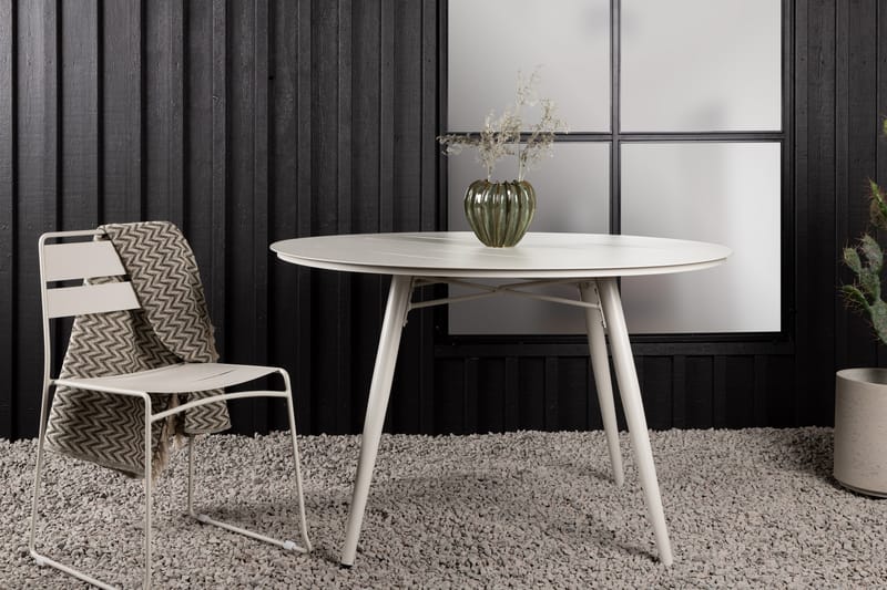 Lina Matbord Utomhus 120 cm Rund - Beige - Utemöbler - Trädgårdsbord & Utebord - Matbord ute