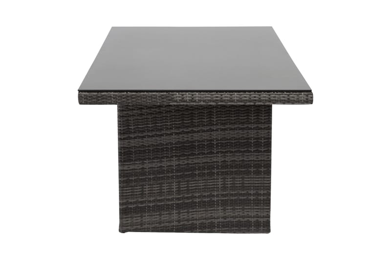 Majestic Matbord Utomhus 210x100 cm – Utebord i konstrotting med bordsskiva i Glas för Trädgård och Altan - Grå - Utemöbler - Trädgårdsbord & Utebord - Matbord ute