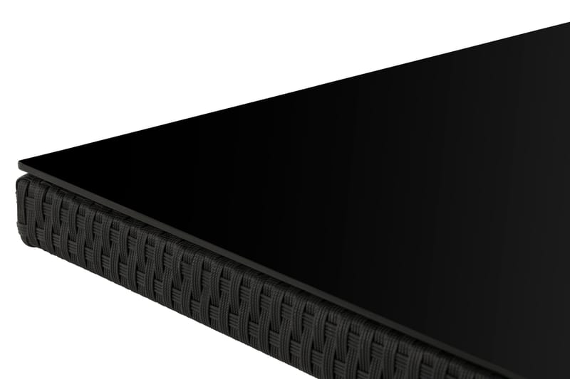 Majestic Matbord Utomhus 210x100 cm – Utebord i konstrotting med bordsskiva i Glas för Trädgård och Altan - Svart - Utemöbler - Trädgårdsbord & Utebord - Matbord ute