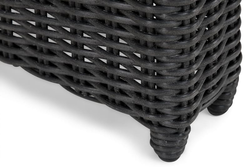 Marcus Stort Matbord Utomhus 200x100 cm – Utebord i konstrotting med glasskiva för Uteplats och Trädgård - Svart - Utemöbler - Trädgårdsbord & Utebord - Matbord ute