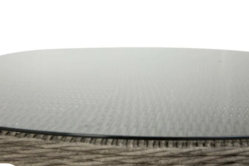 Marcus Stort Runt Matbord Utomhus 140 cm – Utebord i konstrotting med glasskiva för Uteplats och Trädgård - Grå - Utemöbler - Trädgårdsbord & Utebord - Matbord ute