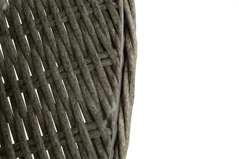 Marcus Stort Runt Matbord Utomhus 140 cm – Utebord i konstrotting med glasskiva för Uteplats och Trädgård - Grå - Utemöbler - Trädgårdsbord & Utebord - Matbord ute