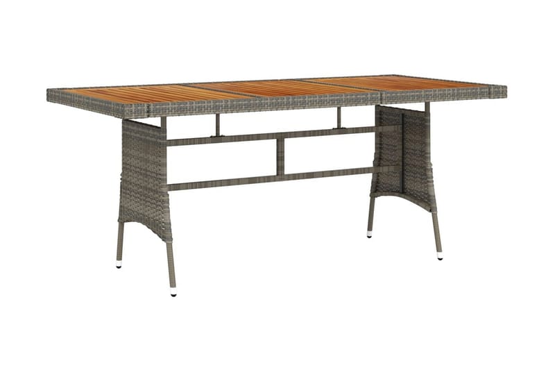 Matbord för trädgård grå 160x70x72 cm konstrotting och massi - Grå - Matbord ute