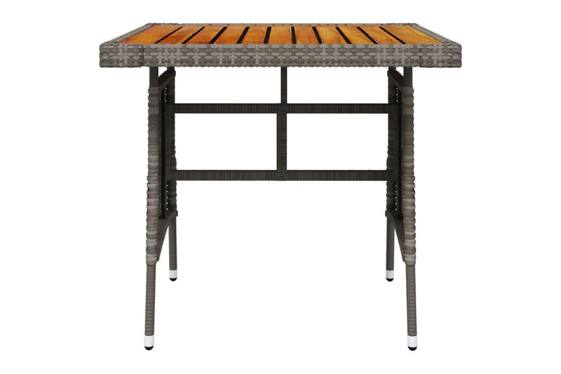 Matbord för trädgård grå 70x70x72cm konstrotting massiv akac - Grå - Matbord ute