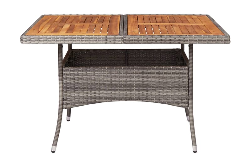 Matbord för trädgård grå konstrotting och massiv akacia - Grå - Matbord ute