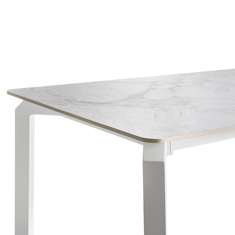 Matbord utomhus Feletto 90x180 cm Sten Vit - Vit - Utemöbler - Trädgårdsbord & Utebord - Matbord ute
