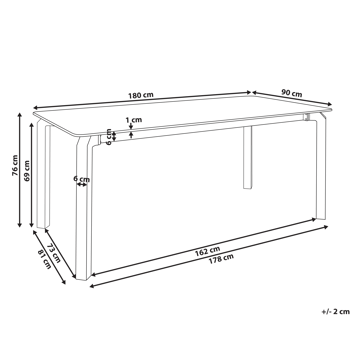Matbord utomhus Feletto 90x180 cm Sten Vit - Vit - Utemöbler - Trädgårdsbord & Utebord - Matbord ute