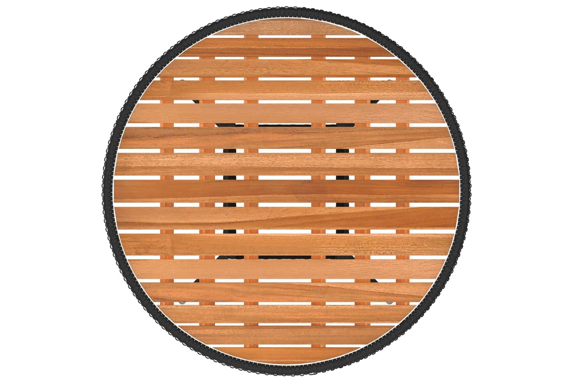 Matbord Utomhus för trädgård svart Ã˜70cm konstrotting och massiv ak - Svart - Utemöbler - Trädgårdsbord & Utebord - Matbord ute