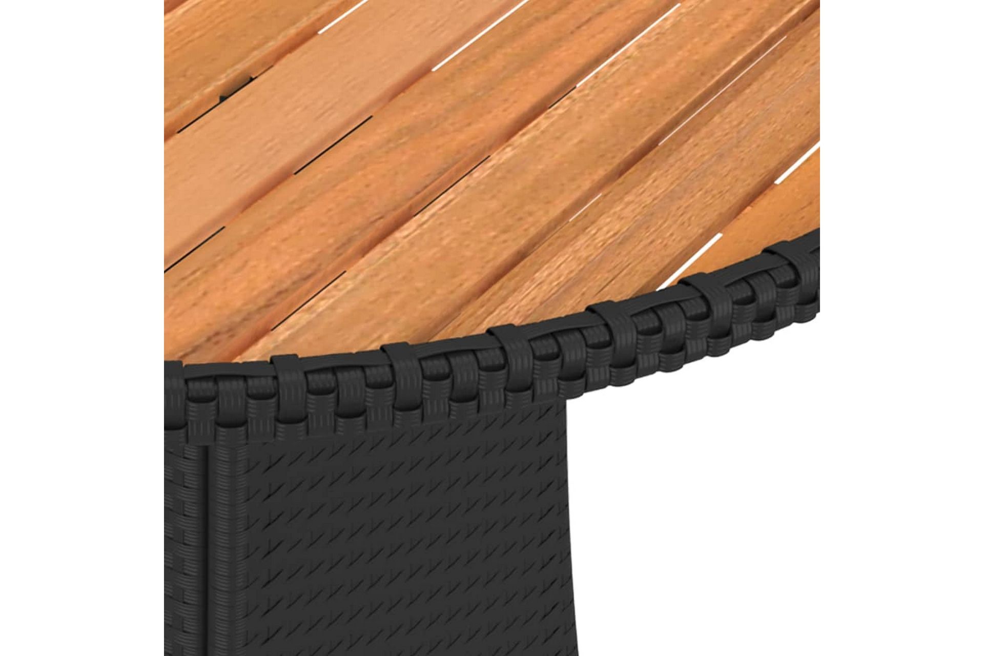 Matbord Utomhus för trädgård svart Ã˜70cm konstrotting och massiv ak - Svart - Utemöbler - Trädgårdsbord & Utebord - Matbord ute