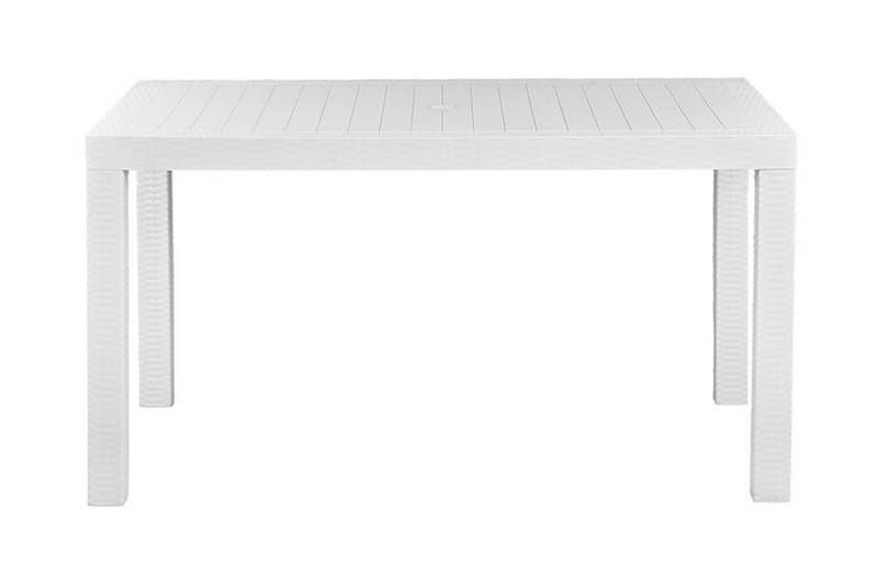 Matbord Utomhus vit 140 x 80 cm FOSSANO - Vit - Utemöbler - Trädgårdsbord & Utebord - Matbord ute
