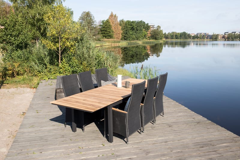 Mexico Förlängningsbart Matbord Utomhus 160-240 cm Brun/Svart - Venture Home - Utemöbler - Trädgårdsbord & Utebord - Matbord ute