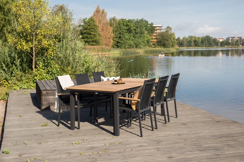 Mexico Förlängningsbart Matbord Utomhus 160-240 cm Brun/Svart - Venture Home - Utemöbler - Trädgårdsbord & Utebord - Matbord ute
