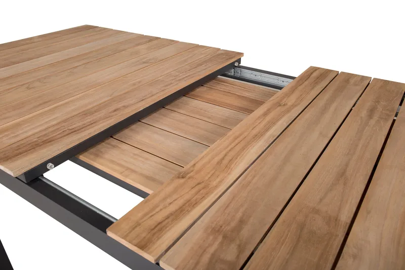 Mexico Förlängningsbart Matbord Utomhus 160-240 cm Brun/Svart - Venture Home - Utemöbler - Trädgårdsbord & Utebord - Matbord ute