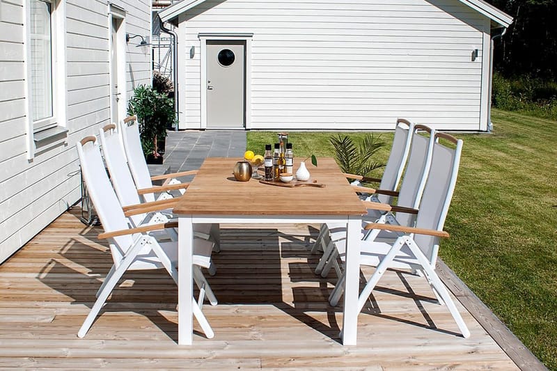 Mexico Förlängningsbart Matbord Utomhus 180-240 cm - Brun/Vit - Utemöbler - Trädgårdsbord & Utebord - Matbord ute