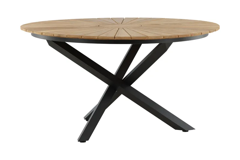 Mexico Matbord Utomhus Rund 140 cm Brun/Svart - Venture Home - Utemöbler - Trädgårdsbord & Utebord - Matbord ute
