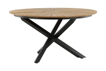 Mexico Matbord Utomhus Rund 140 cm Brun/Svart - Venture Home - Utemöbler - Trädgårdsbord & Utebord - Matbord ute