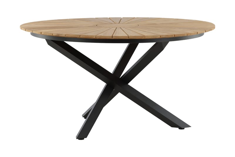Mexico Matbord Utomhus Rund 140 cm Brun/Svart - Venture Home - Utemöbler - Trädgårdsbord & Utebord - Matbord ute