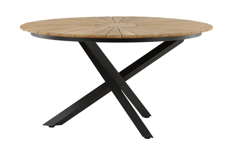 Mexico Matbord Utomhus Rund 140 cm Brun/Svart - Venture Home - Utemöbler - Trädgårdsbord & Utebord - Matbord ute