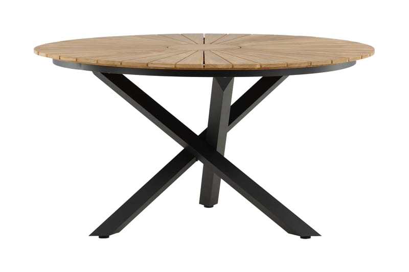 Mexico Matbord Utomhus Rund 140 cm Brun/Svart - Venture Home - Utemöbler - Trädgårdsbord & Utebord - Matbord ute