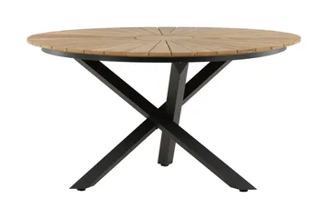 Mexico Matbord Utomhus Rund 140 cm Brun/Svart - Venture Home - Utemöbler - Trädgårdsbord & Utebord - Matbord ute