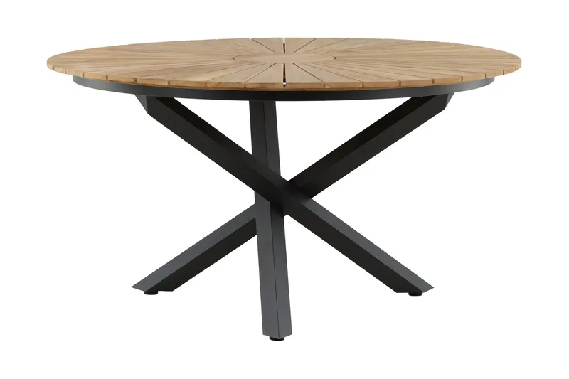 Mexico Matbord Utomhus Rund 140 cm Brun/Svart - Venture Home - Utemöbler - Trädgårdsbord & Utebord - Matbord ute